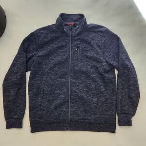 Gerry Full Zip‎ Sweater Adult Large Heather Blue Long Sleeve Soft Casual Mens